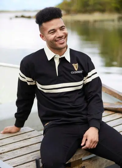 Guinness Double Stripe Long Sleeve Rugby Shirt